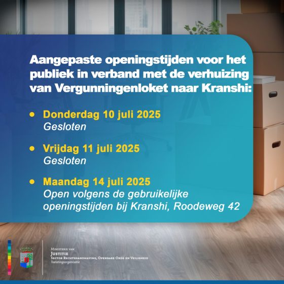 De Toelatingsorganisatie gesloten voor het publiek vanwege verhuizing